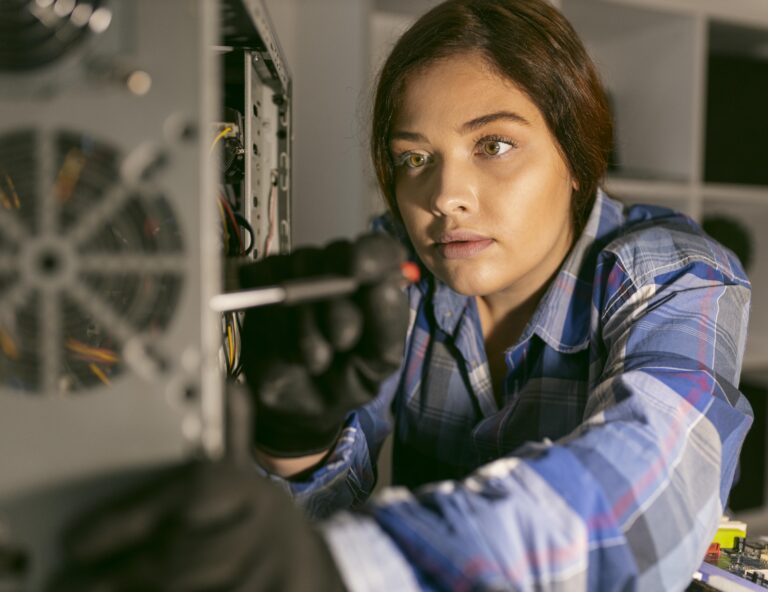 portrait-female-working